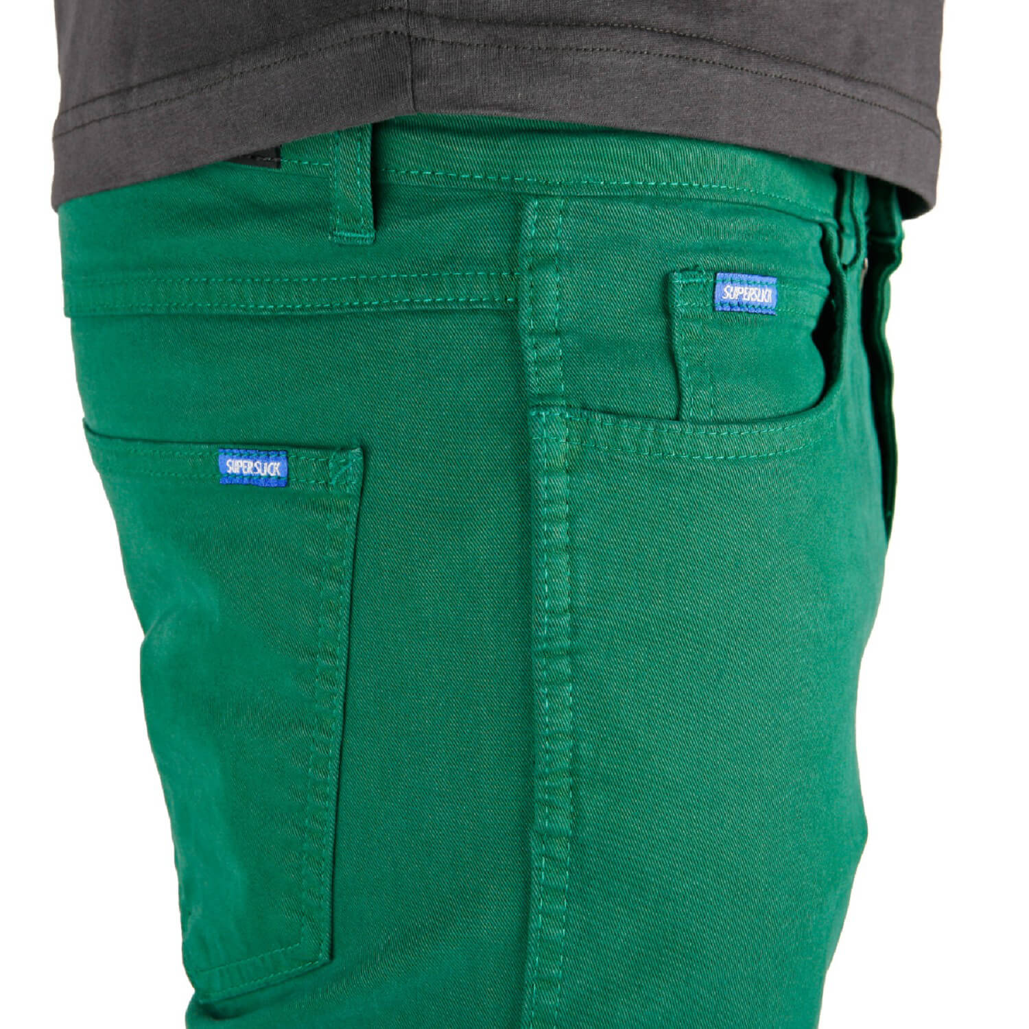 Superslick Hose Tight Pant green - grüne slimfit Jeans für Damen u Herren